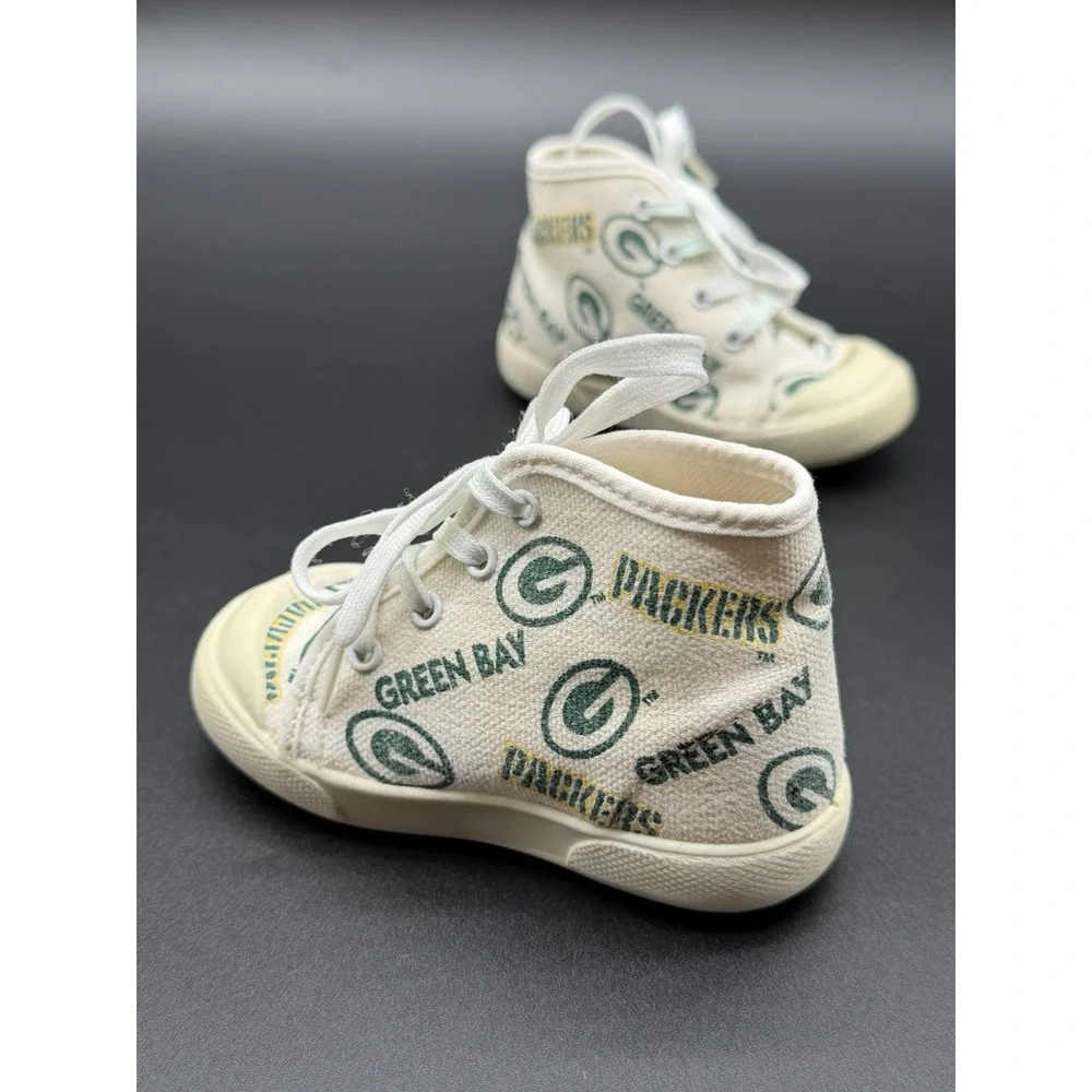 Baby Kids Green Bay Packers Baby High Top Shoes Size 2 Vintage Football USA